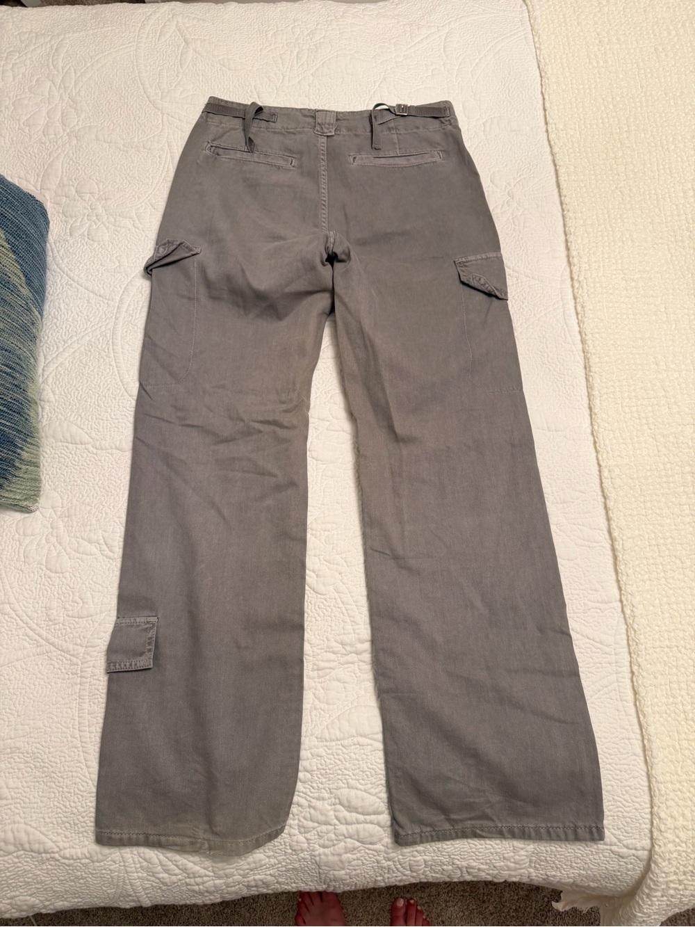 Zara Gray Straight-Leg Cargo Trousers - Picture 4 of 7